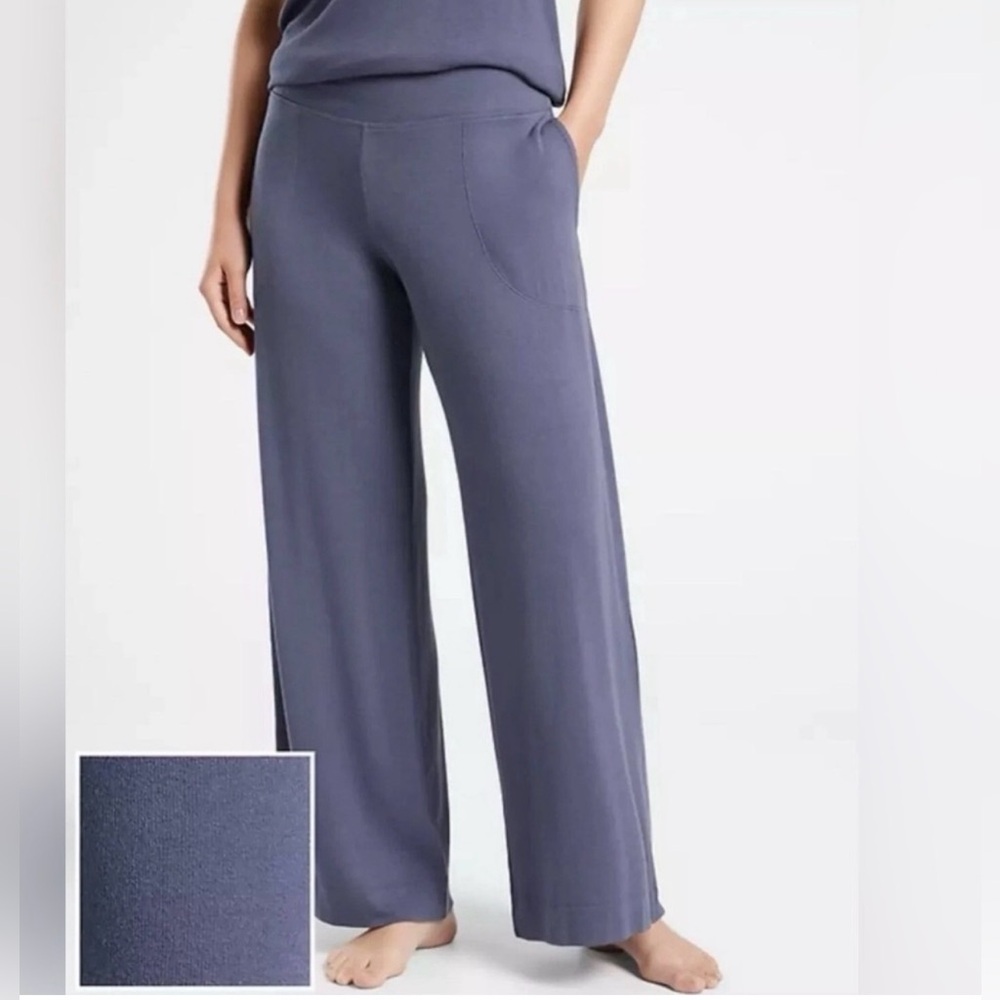 NWT Athleta Well Rested Rib Sleep/Lounge Wide Leg Pant size Large